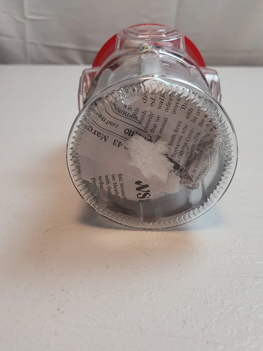 Clear Glass Canister with Red Lid